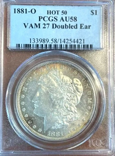 1881-O Morgan $1 PCGS AU58 VAM 27 Doubled Ear - Hot 50 - SCARCE YET AFFORDABLE