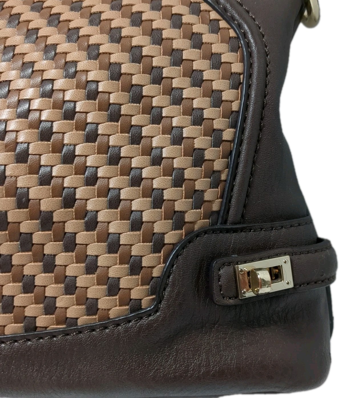 Guess Dizzy Brown Woven Handbag With Braided Hand… - image 5