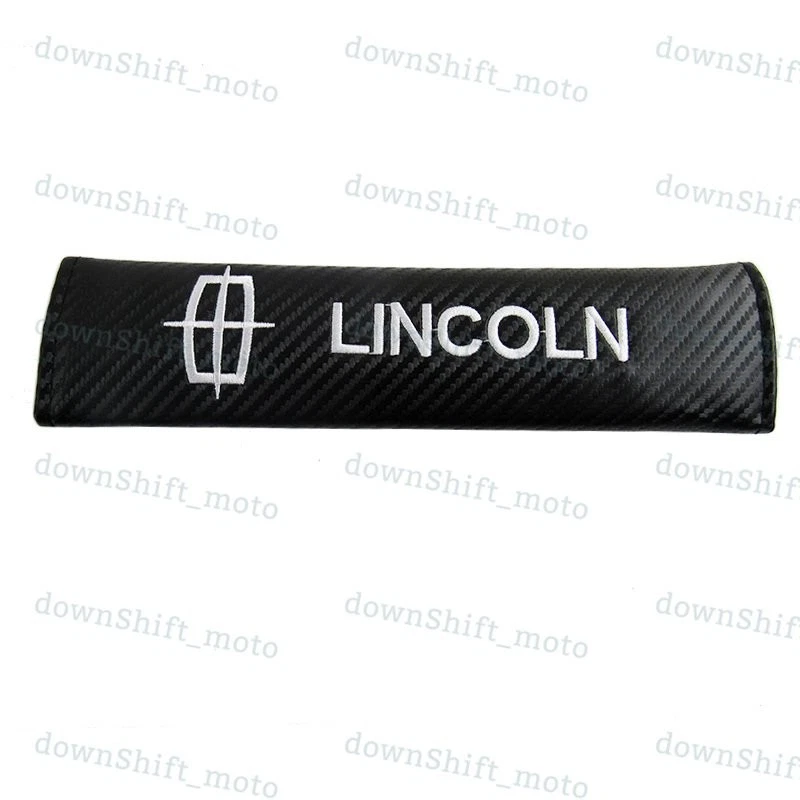 Juego de almohadillas para el hombro LINCOLN negras con aspecto de fibra de carbono bordadas para cinturón de seguridad Foto 2 de 4