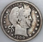 * 1900-P Barber Quarter 90% Silver, 100+ years Old As Shown
