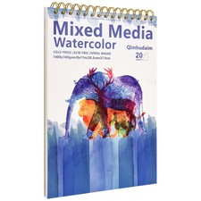 Watercolor Paper Pad Spiral Bound 8x11 Inch 20 Sheets 140lb/300g Textured