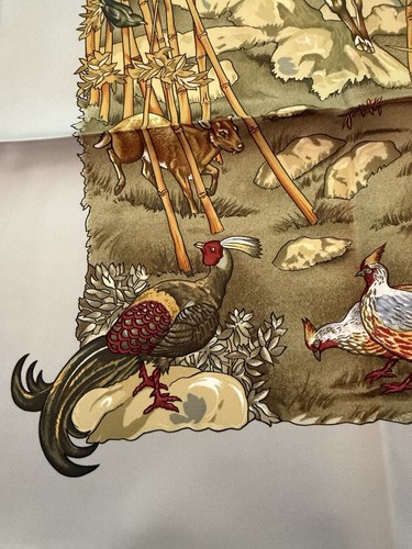 Hermes Silk Scarf Carre 90 "SICHUAN" Gray Silk Scarf WITH BOX - Picture 6 of 20