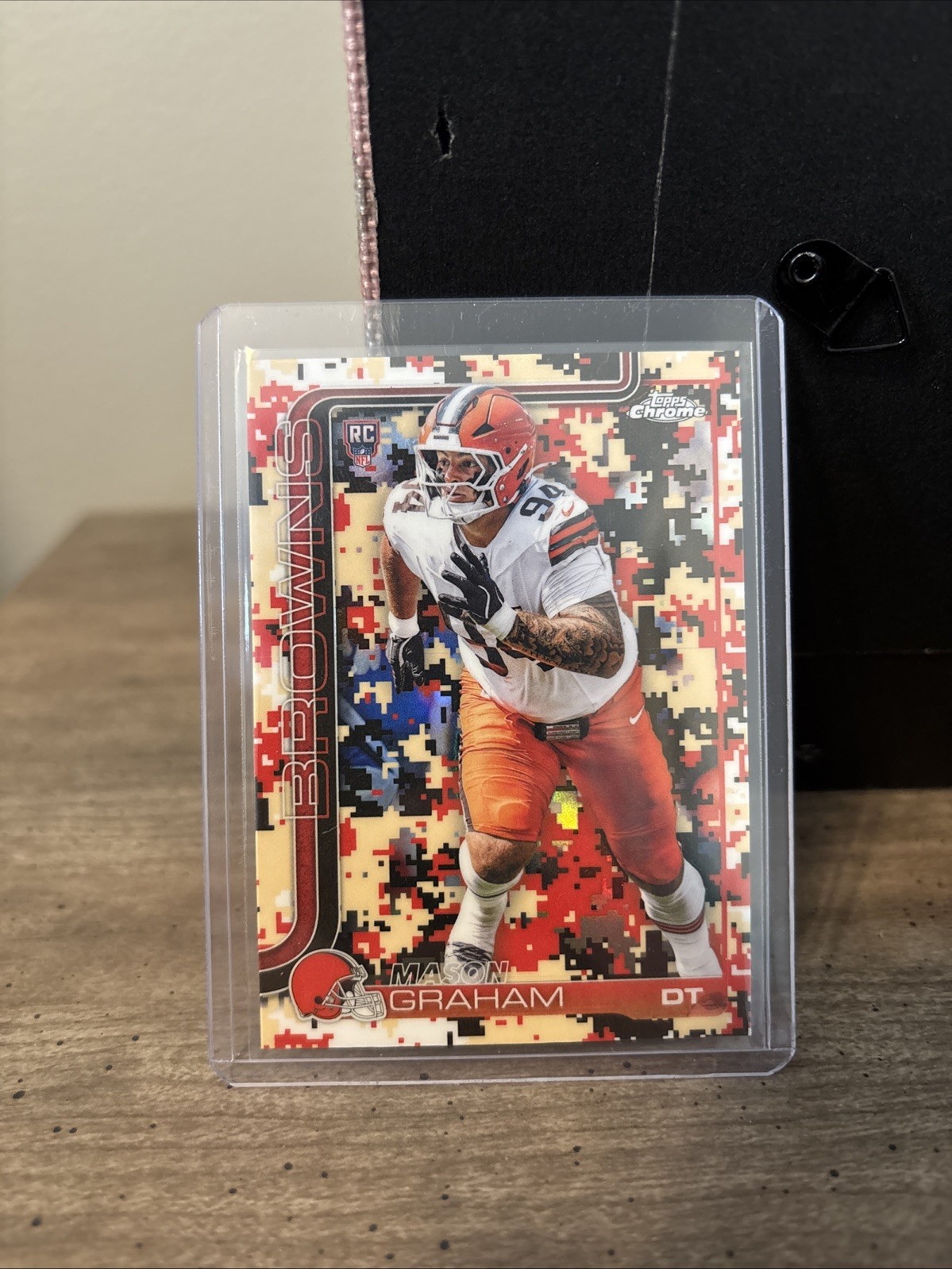 2025 Topps Chrome Football Mason Graham Team Camo Rookie Card SSP