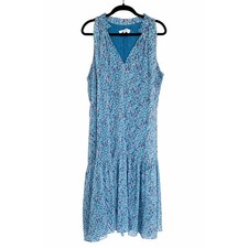TEXTILE Elizabeth James Blue Floral Maxi Dress Women’s Large Boho Cottagecore