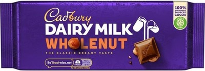 Cadbury Dairy Milk Whole Nut Bar, Whole Hazelnuts Covered in Creamy Milk Ch