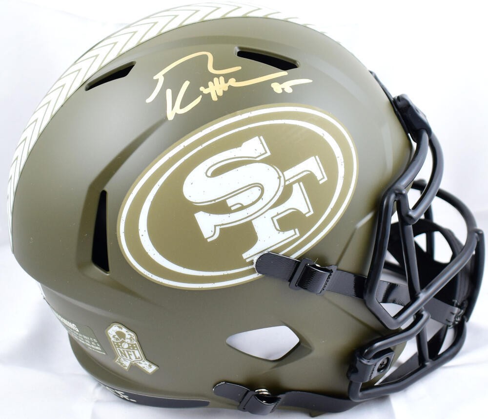 George Kittle Autographed Signed San Francisco 49ers 49ers F/S Salute to Service Speed Helmet-BeckettW Holo 