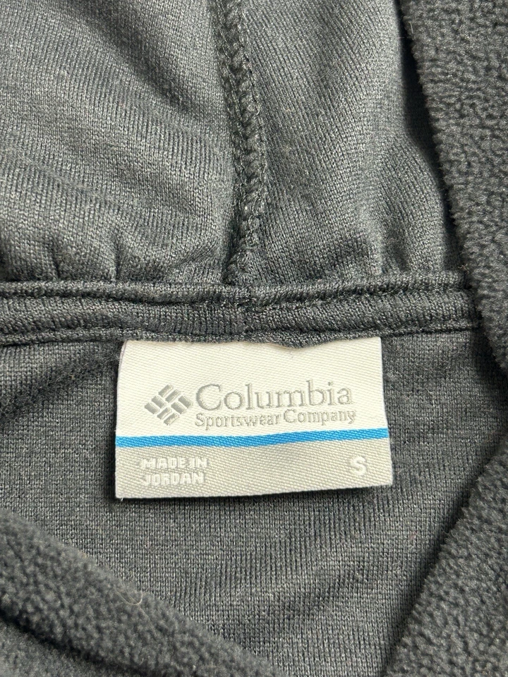 Columbia 女式羊毛连帽衫小号黑色套衫长袖袋鼠口袋 — 第 3/4 张图片