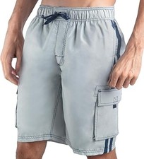 Kanu Surf Barracuda Swim Trunks Silver 11" 3XL