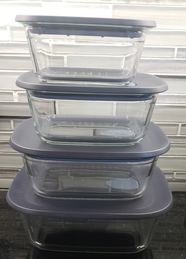 Tupperware Voila Glassware Oven microwave dish set of 4 NEW Freeze