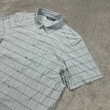 Arc'Teryx Riel Shirt SS Performance Mens M Gray Plaid Outdoor Athletic Button Up