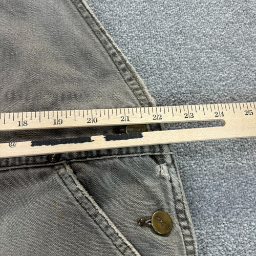 Mono Carhartt Adulto 44x30 Gris Babero Pato Lona Doble Rodilla Hombres - Imagen 5 de 11