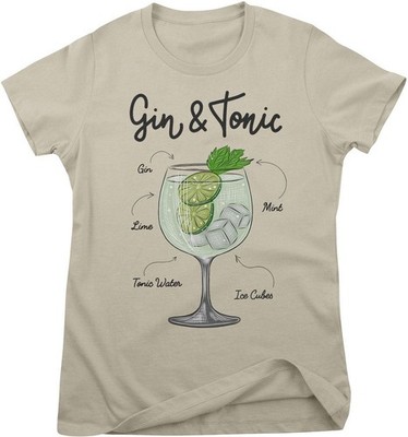 Hybris Damen T-Shirt Gin & Tonic Ingredients Girly Tee HY-5-BC018