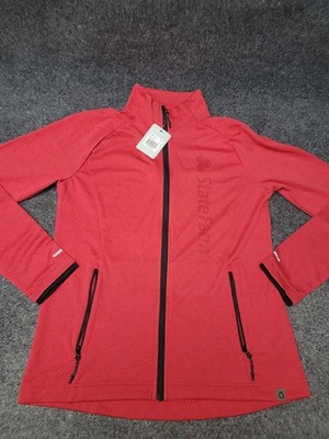 Elevate Asgard Jacket Womens Medium Red Full Zip Knit Reflective State Farm