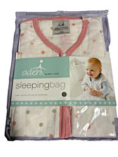 NEW Aden  Anais Muslin Sleeping Bag Size Small Pink White Dot