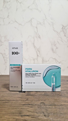 Anua PDRN Hyaluronic Acid 100 Cream + Capsule Serum Duo Salmon DNA Korean Set