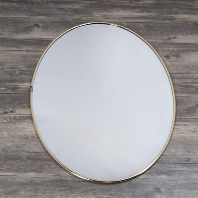 Vtg Oval Wall Mirror 24x16 Gold Tone Frame Style Decorative Hanging Home Decor