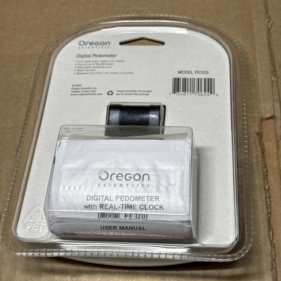 Pedômetro digital científico Oregon com relógio modelo PE320 novo em folha lacrado - Imagem 2 de 4