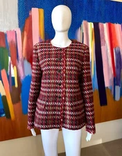 Basler size 44 FR (L) jacket polyester wool red boxy