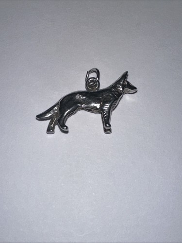Vintage German Shepherd Sterling Silver Dog Charm K9