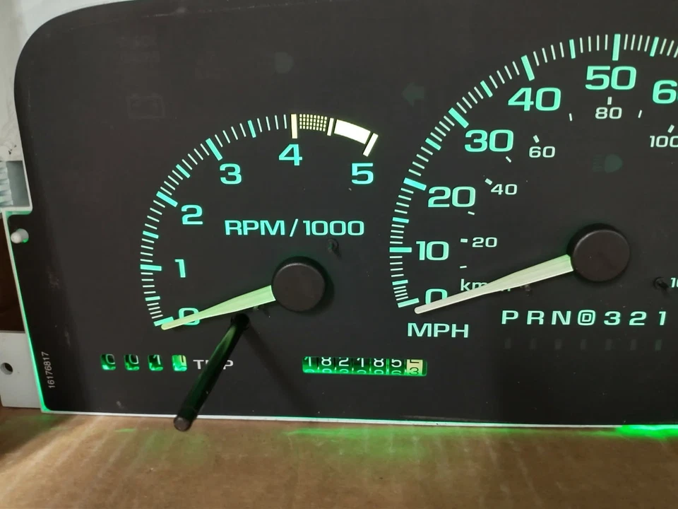 95-96 C/K CAMIÓN SUBURBANO TAHOE CUADRO DE INSTRUMENTOS VELOCÍMETRO 182K RECONSTRUIDO Foto 2 de 4