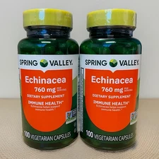 Spring Valley Echinacea, 760 mg 100 Capsules Supplement Immune Health 2-pack