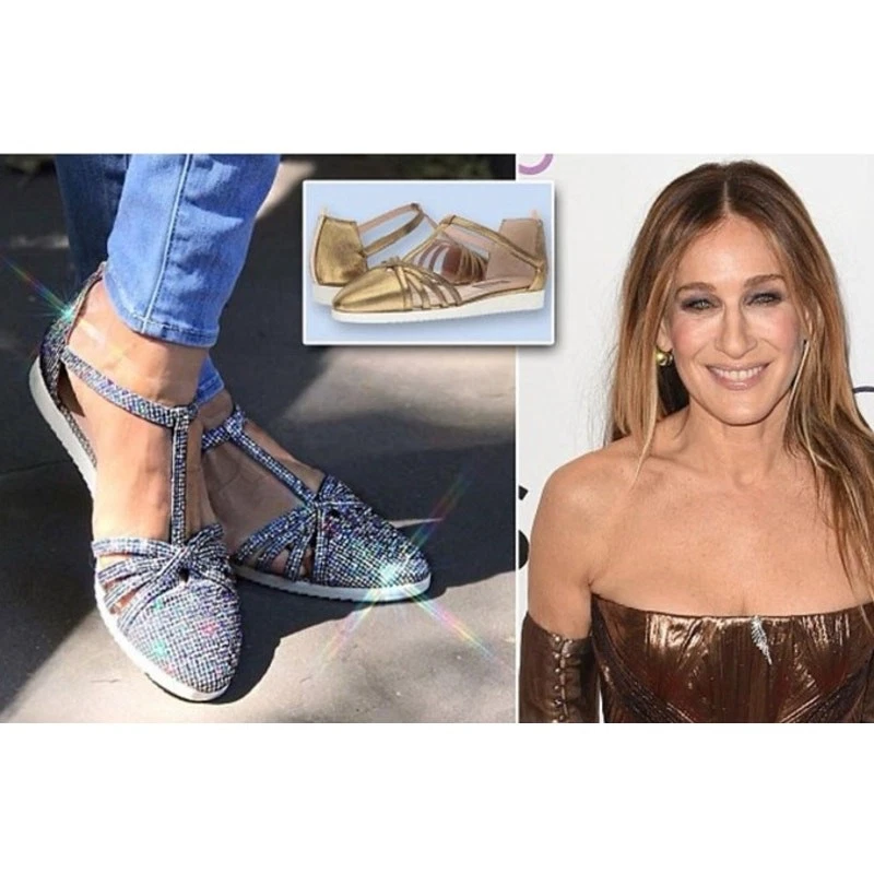 Sandalias Deportivas SJP by Sarah Jessica Parker Meteor Plateadas Brillante Brillo 40 Foto 2 de 4
