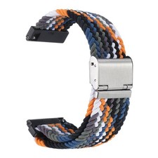 24mm Nylon Braided Watch Bands with Stainless Steel Buckle, Blue
