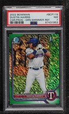 2022 Bowman Green Shimmer Refractor 12/99 Dustin Harris #BCP-119 PSA 7 2u3