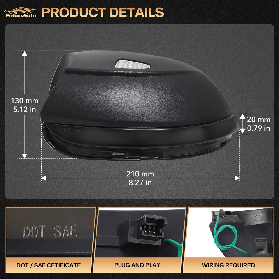 Luz de señal de giro LED de espejo dinámico para VW Passat B7 CC Scirocco MK3 Jetta MK6 Foto 3 de 4