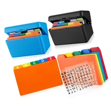 Henoyso 50 Pieces Index Card Dividers 2 Pcs Index Card Holder Storage Box Gui...