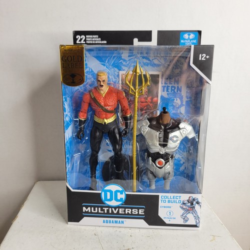 McFarlane Toys DC Multiverse - Aquaman - Flashpoint - Cyborg BAF - ETICHETTA ORO