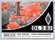Ham Radio QSL DL3BJ Paderborn West Germany 1966 TH4.4 EL ROT Beam