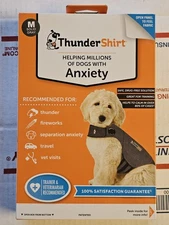 Thundershirt Dog Medium 26-40 lbs Gray Solution Anxiety Thunder Fireworks Travel