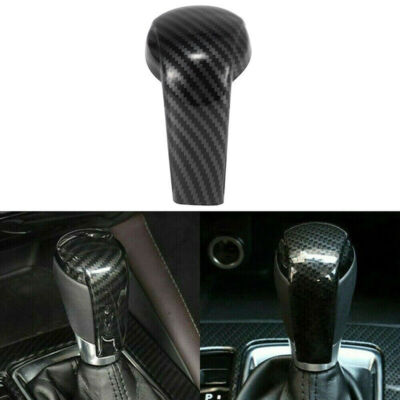 Carbon Fiber Look Car Gear Shift Knob Trim Cover For Mazda 2 CX-3 CX-5 2016-2023