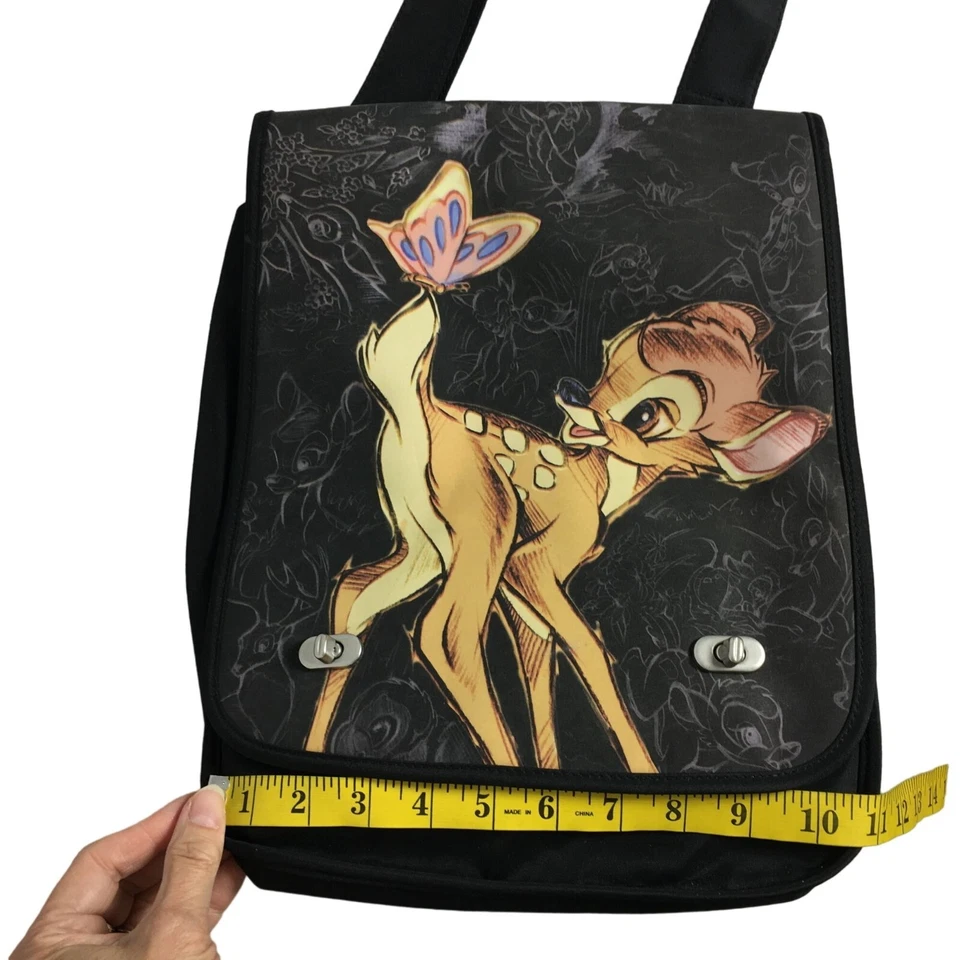 Disney Store Bambi Butterfly Crossbody Messenger Bag Tote Double Turnlocks - Image 4 of 4