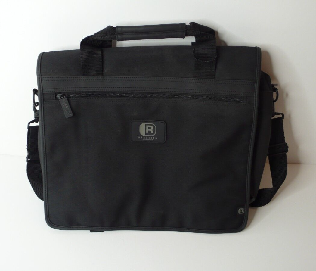 Kenneth Cole Reaction Black Flapover messenger bag Canvas/Leather - Main Image