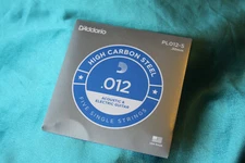 Pair of D'Addario Plain .012 Gauge Steel Strings, PL012