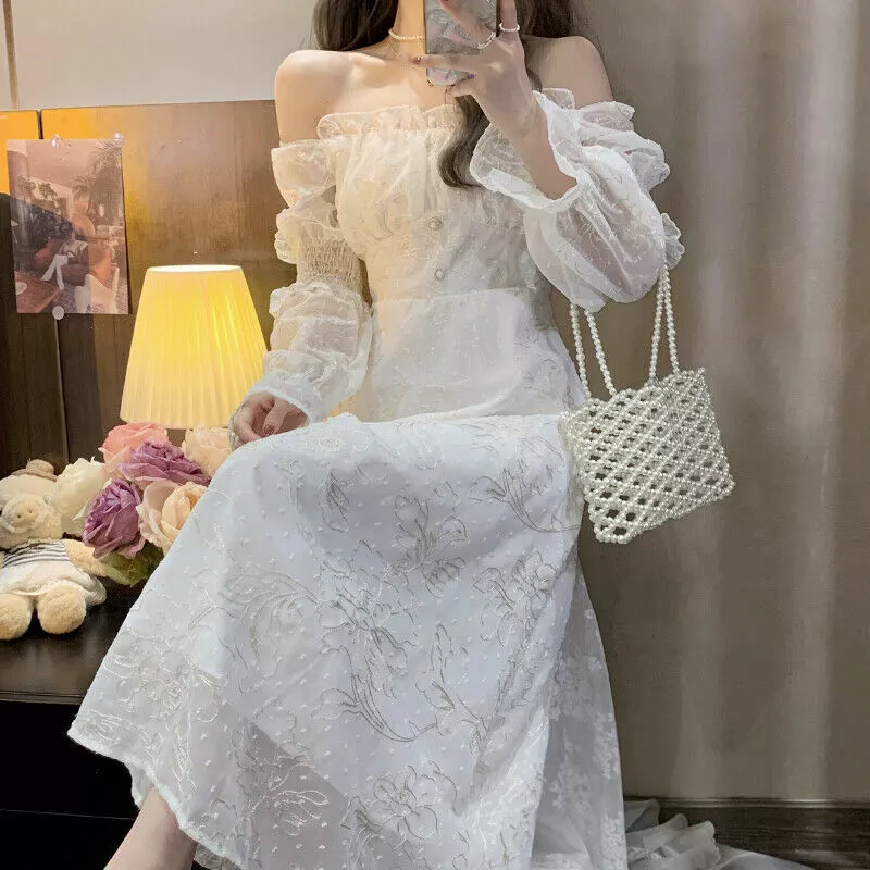 Off white hotsell long lace dress