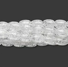 Bead, Clear Crackle Glass 7x5mm-7x6mm Oval Beads with 0.8mm Hole 5 Strands (270)