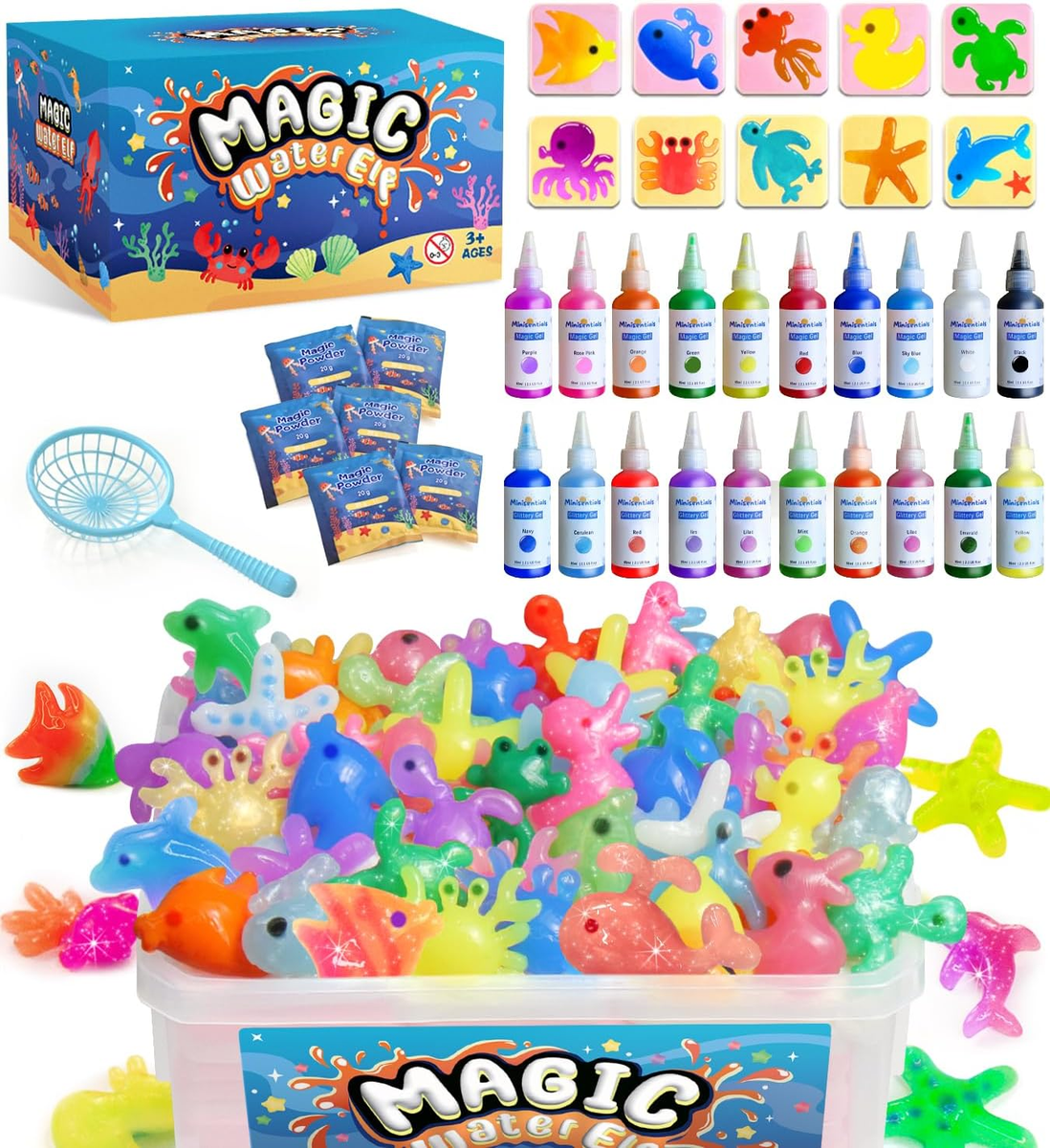 Yaepoip Magic Water Elf Toy Kit - Set DIY Créatif D'animaux En Gel, Moules Marins, Gels Magiques, Pour Développer La Motricité - Cadeau Enfant