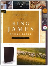 King James Study Bible, Full-Color Edition, Leather BLK, Indexed (Nelson, 2017)