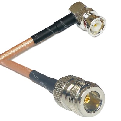 RG400 BNC MALE ANGLE to N FEMALE RF Cable FAST-SHIP LOT