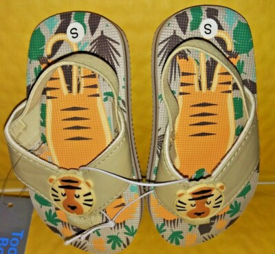 SWIGGLES TIGER PATTERN TODDLER SANDAL SIZE 5/6 WITH NYLON STRAPS