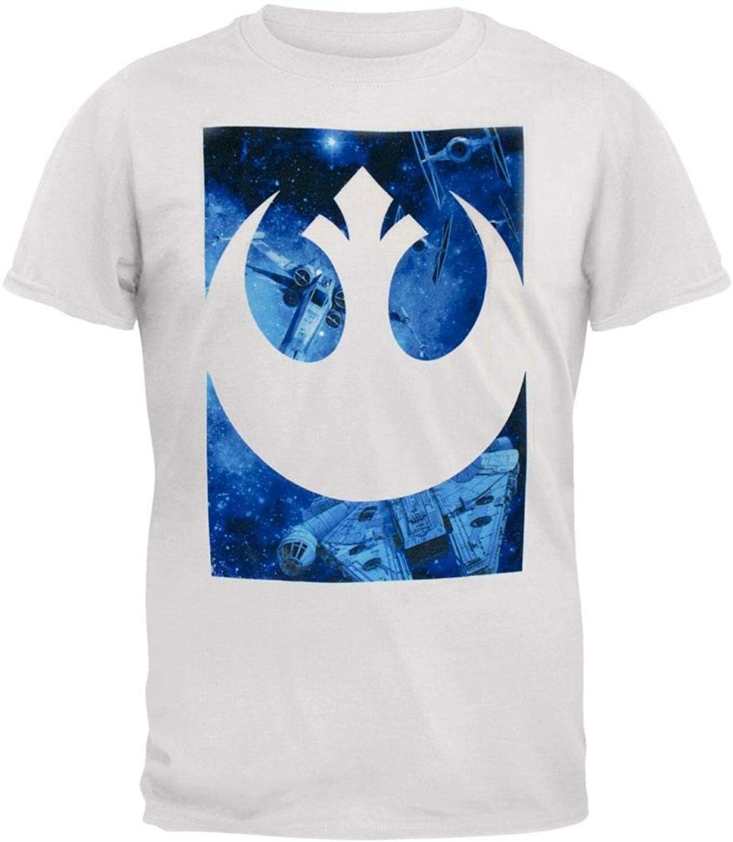 Star Wars Mens Space Rebel Symbol Emblem White Shirt NWT S, M, L