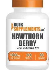 BulkSupplements Hawthorn Berry 180 Vegan Capsules - 1000mg per Serving