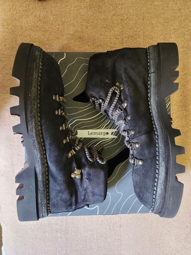 LEMARGO Men's 42 Hiking Boot Black NERO made in Italy Vibram Vi-Lite sole