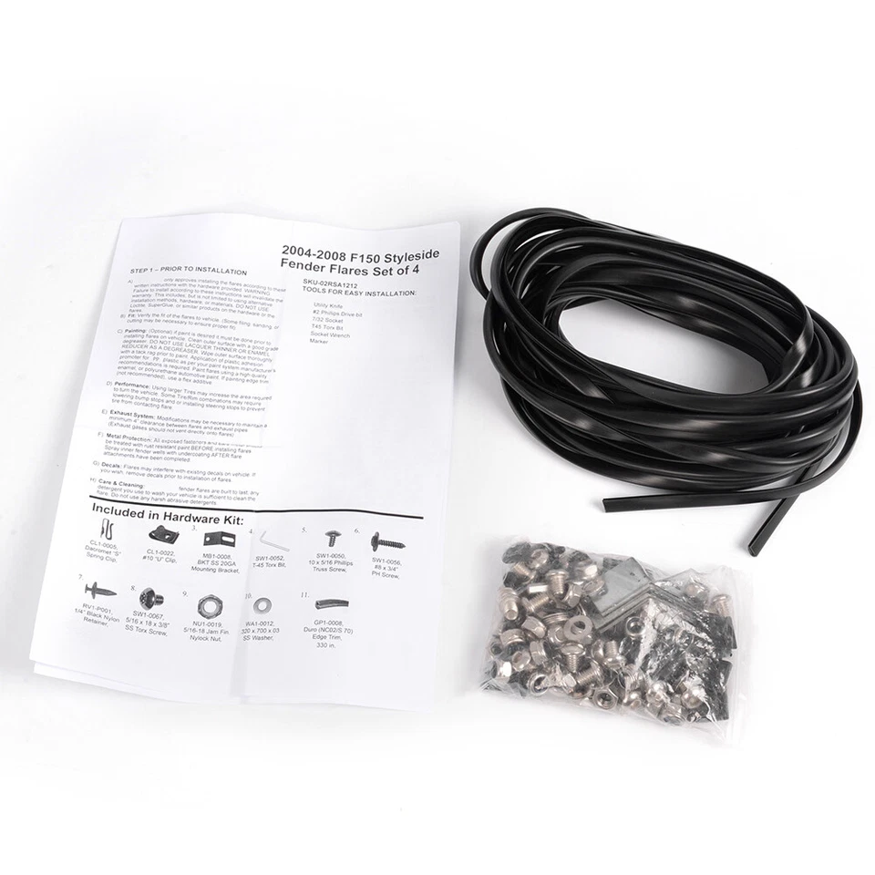 Fender Flares Pocket Rivet Bolt Style 4Pcs Fit For Ford F150 04 - 08 2006 Smooth - Image 3 of 4