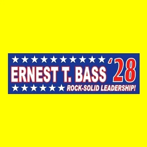 Funny "ERNEST T. BASS '28" The Andy Griffith Show President BUMPER STICKER decal