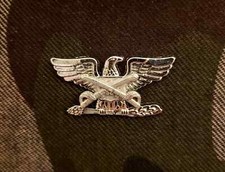 Cavalry Colonel Rank Officer Insignia Sabers Badge Hat SILVER Pin US Army Cav