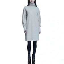Uniqlo Sz XS 100% Wool Gray Turtleneck Pullover Sweater Dress